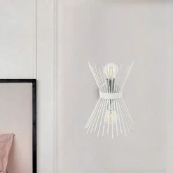 Tout neuf ✨ HOMEMANIA Lampe Murale Brush - Blanc, Chrome - 22 x 32 x 15 cm ⌛ -Atmosphera Soldes 8681847177432 3