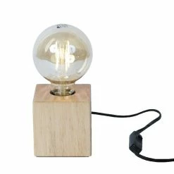 Grosses soldes 🧨 HOMEMANIA Lampe de Bureau Shape Base - Chêne - 10 x 10 x 10 cm ⭐