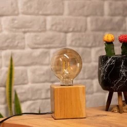 Grosses soldes 🧨 HOMEMANIA Lampe de Bureau Shape Base - Chêne - 10 x 10 x 10 cm ⭐ -Atmosphera Soldes 8681847178101 3