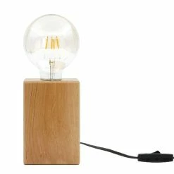 Promo 🎉 HOMEMANIA Lampe de Bureau Shape Base - Chêne - 10 x 10 x 14 cm 🥰