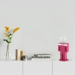 Grosses soldes 🎉 HOMEMANIA Lampe de table Adam - Rose, blanc, noir - 15 x 15 x 26 cm 👏 -Atmosphera Soldes 8681847183570 4