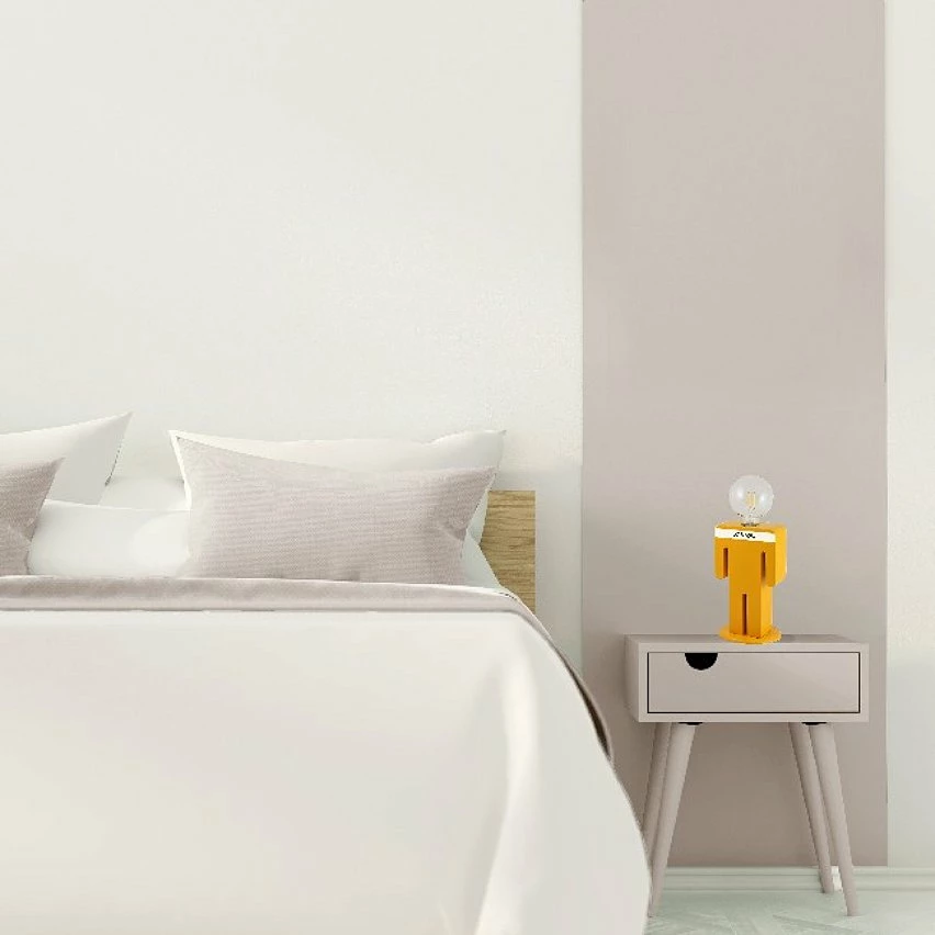 De gros 🥰 HOMEMANIA Lampe de table Adam - Orange, blanc, noir - 15 x 15 x 26 cm 🤩 4 De gros 🥰 HOMEMANIA Lampe de table Adam - Orange, blanc, noir - 15 x 15 x 26 cm 🤩 – Image 2