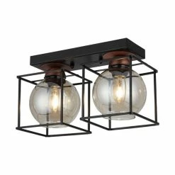 Top 10 🌟 HOMEMANIA Lampe de Plafond Arne - Noir, Cuivre - 15 x 36 x 22 cm 💯