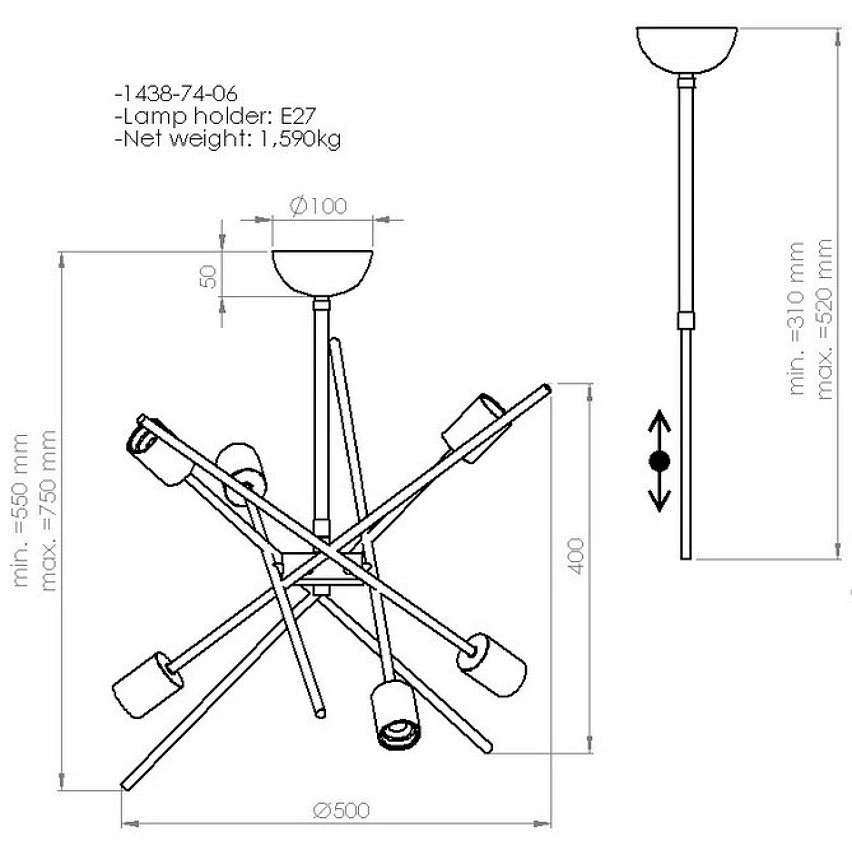 Grosses soldes đ HOMEMANIA Lampe Ă Suspension Gera - Cuivre, noir - 50 x 50 x 75 cm đ 5 Grosses soldes đ HOMEMANIA Lampe Ă Suspension Gera - Cuivre, noir - 50 x 50 x 75 cm đ â Image 3