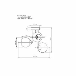 Remise 😉 HOMEMANIA Lampe à Suspension Ringo - Or, noir - 44 x 44 x 34 cm 🎉 -Atmosphera Soldes 8699508164240 3