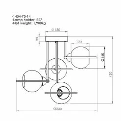 Meilleur prix 🧨 HOMEMANIA Lampe à Suspension Ringo - Or, noir - 53 x 53 x 43 cm 👏 -Atmosphera Soldes 8699508164257 3