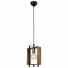 De gros 👏 HOMEMANIA Lampe à Suspension Karo - Or, Noir, Bois - 14 x 22 x 82 cm ❤️ -Atmosphera Soldes 8699508164653 1