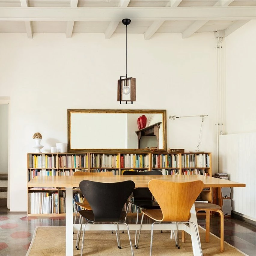 De gros 👏 HOMEMANIA Lampe à Suspension Karo - Or, Noir, Bois - 14 x 22 x 82 cm ❤️ 4 De gros 👏 HOMEMANIA Lampe à Suspension Karo - Or, Noir, Bois - 14 x 22 x 82 cm ❤️ – Image 2