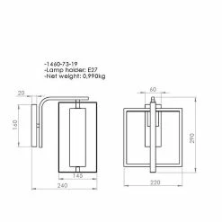 Nouveau 👏 HOMEMANIA Lampe Murale Karo - Or, Noir, Bois - 24 x 22 x 29 cm 🔔 -Atmosphera Soldes 8699508164707 3
