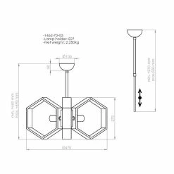 Remise 👏 Homemania Lampe à Suspension Lugo - Or, Noir, Bois - 47 x 47 x 69 cm 🔥 -Atmosphera Soldes 8699508164783 3