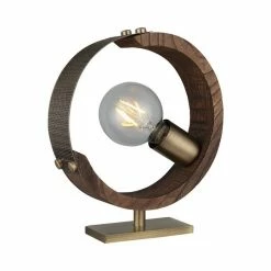 Budget 💯 HOMEMANIA Lampe de Bureau Manya - Or, bois - 6 x 22 x 25 cm 🎉