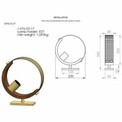 Budget 💯 HOMEMANIA Lampe de Bureau Manya - Or, bois - 6 x 22 x 25 cm 🎉 -Atmosphera Soldes 8699508172498 3