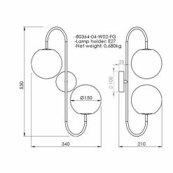 Vente flash ✔️ HOMEMANIA Lampe Murale Arredo - Or, Transparent - 37 x 22 x 58 cm 🔥 -Atmosphera Soldes 8699508175970 3