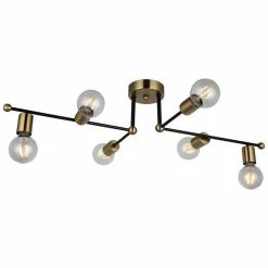 Vente flash ✨ HOMEMANIA Lampe de Plafond Rena - Or, noir - 49 x 87 x 20 cm 😉