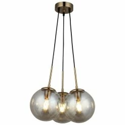 Offres đ HOMEMANIA Lampe Ă Suspension Polino - Noir, or - 40 x 40 x 120 cm đ