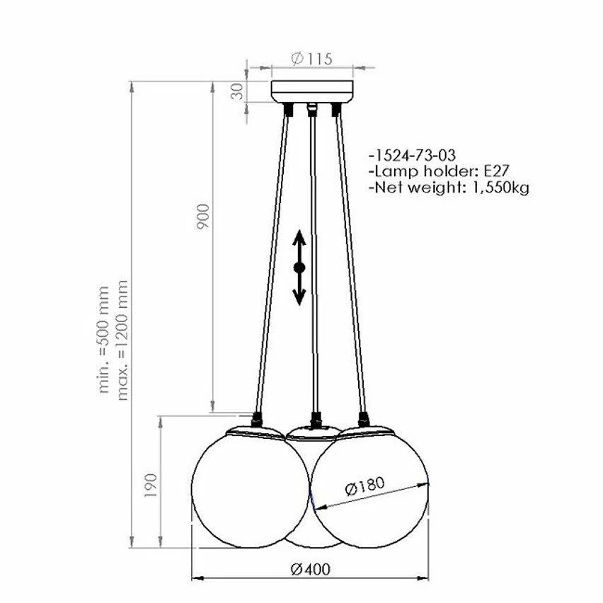 Offres 🎉 HOMEMANIA Lampe à Suspension Polino - Noir, or - 40 x 40 x 120 cm 🔔 5 Offres 🎉 HOMEMANIA Lampe à Suspension Polino - Noir, or - 40 x 40 x 120 cm 🔔 – Image 3