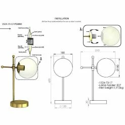 Acheter ✨ HOMEMANIA Lampe de Bureau Polino - Or - 15 x 31 x 43 cm 🛒 -Atmosphera Soldes 8699508180080 4