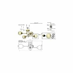 Sortie 🛒 HOMEMANIA Lampe de Plafond Pore - Or - 70 x 70 x 27 cm 🎉 -Atmosphera Soldes 8699508180233 3