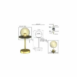 Le moins cher ⌛ HOMEMANIA Lampe de Bureau Suno - Or - 20 x 20 x 40 cm ✔️ -Atmosphera Soldes 8699508180691 3