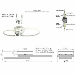 Tout neuf 🧨 HOMEMANIA Lampe de Plafond Estea - Gris - 60 x 21 x 9 cm 🎁 -Atmosphera Soldes 8699508182671 3