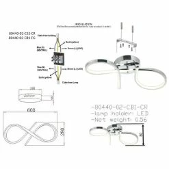 Bon marché ✔️ HOMEMANIA Lampe de Plafond Ornes - Gris - 60 x 28 x 8 cm ⌛ -Atmosphera Soldes 8699508182824 3