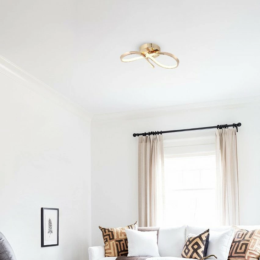 Meilleure vente 🔥 HOMEMANIA Lampe de Plafond Ornes - Or - 47 x 20 x 8 cm 💯 4 Meilleure vente 🔥 HOMEMANIA Lampe de Plafond Ornes - Or - 47 x 20 x 8 cm 💯 – Image 2