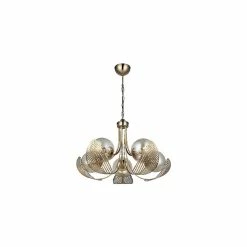 Acheter ⭐ HOMEMANIA Lustre Padova - Or - 64 x 64 x 95 cm 💯