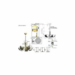 Acheter ⭐ HOMEMANIA Lustre Padova - Or - 64 x 64 x 95 cm 💯 -Atmosphera Soldes 8699508183043 3