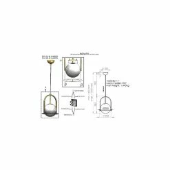 Top 10 🎁 HOMEMANIA Lampe de suspension Lampon - Or - 20 x 20 x 110 cm ⭐ -Atmosphera Soldes 8699508183647 3