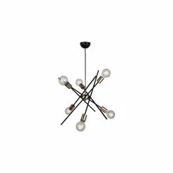 Offres âš HOMEMANIA Lampe de suspension Opa - Noir, or - 55 x 55 x 106 cm đ