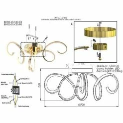 Acheter 💯 HOMEMANIA Lampe de Plafond Dinara - Or - 70 x 70 x 22 cm ⌛ -Atmosphera Soldes 8699508184729 3