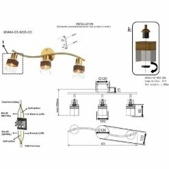 Top 10 👍 HOMEMANIA Lampe murale Solo - Or - 62 x 12 x 23,5 cm ❤️ -Atmosphera Soldes 8699508184941 3