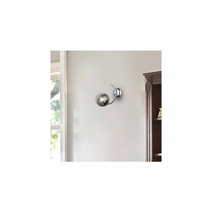 Bon marché 👍 HOMEMANIA Lampe murale Hedra - Chrome - 22 x 23 x 24 cm 🌟 4 Bon marché 👍 HOMEMANIA Lampe murale Hedra - Chrome - 22 x 23 x 24 cm 🌟 – Image 2