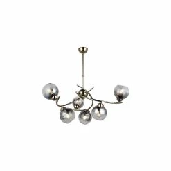 Promo 👏 HOMEMANIA Lampe de suspension Hedra - Or - 88 x 88 x 95 cm ❤️