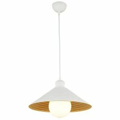 Bon marché 🎁 HOMEMANIA Lampe à Suspension Metal - Blanc, or - 35 x 35 x 60 cm ✔️
