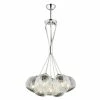 Promo 👍 HOMEMANIA Lampe à Suspension Modern - Chrome, Transparent - 50 x 50 x 90 cm 💯 -Atmosphera Soldes 8699982626869 1