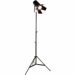 Remise 👍 ATHM Design Lampadaire WARNER Noir - abat jour Metal pieds Telescopique Metal 😀 -Atmosphera Soldes 8790263236309 3