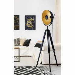 Meilleure affaire 🔔 ATHM Design Lampadaire AUSTIN Noir - abat jour Metal pieds Metal 🥰 -Atmosphera Soldes 8790266240303 2