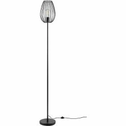 Budget ❤️ ATHM Design Lampadaire MADDY Noir - abat jour Metal Noir pieds Metal Noir 🎉