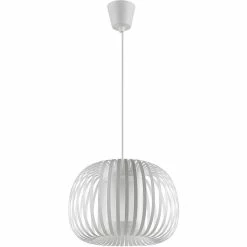 Tout neuf ⌛ ATHM Design Suspension LENNOX Blanc - abat jour Polypropylène ⭐