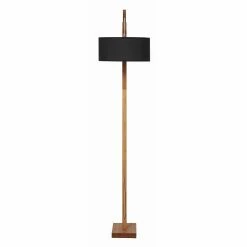 Promo ❤️ ATHM Design Lampadaire LENNY Noir - abat jour Tissu pieds Bois 🧨 -Atmosphera Soldes 8790266423300 4