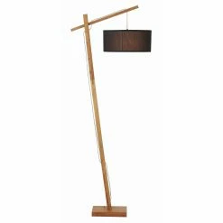Promo ❤️ ATHM Design Lampadaire LENNY Noir - abat jour Tissu pieds Bois 🧨 -Atmosphera Soldes 8790266423300 6