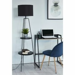 Meilleur prix 🔥 ATHM Design Lampadaire HAINES Noir - abat jour Tissu pieds Metal Noir ⭐ -Atmosphera Soldes 8790266424307 3