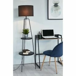 Meilleur prix 🔥 ATHM Design Lampadaire HAINES Noir - abat jour Tissu pieds Metal Noir ⭐ -Atmosphera Soldes 8790266424307 7