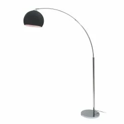 Sortie ✔️ ATHM Design Lampadaire BALLA Noir - abat jour PVC pieds metal chrome 🛒