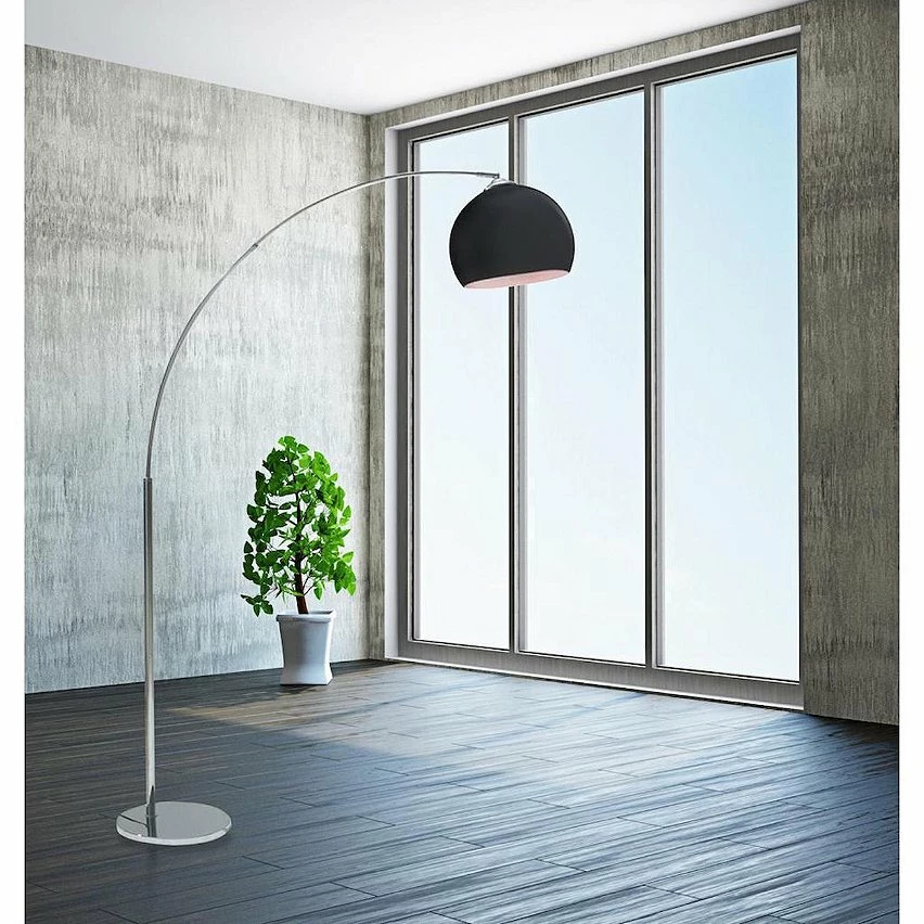 Sortie ✔️ ATHM Design Lampadaire BALLA Noir - abat jour PVC pieds metal chrome 🛒 4 Sortie ✔️ ATHM Design Lampadaire BALLA Noir - abat jour PVC pieds metal chrome 🛒 – Image 2
