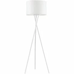 Budget 🤩 ATHM Design Lampadaire MIKADO Blanc - abat jour Tissu pieds Metal 🎉