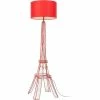 Coupon 🤩 ATHM Design Lampadaire EIFFEL Rouge - abat jour tissu pieds Metal ⭐ -Atmosphera Soldes 8790266507369 1