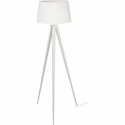 Acheter ⭐ ATHM Design Lampadaire RENEE Blanc - abat jour tissu pieds metal 👏