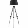 Budget 🔔 ATHM Design Lampadaire ASHER Noir - abat jour Tissu pieds Bois 🔥